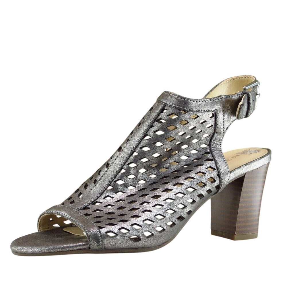 Liz Claiborne Sz 6.5 M Silver Gladiator Synthetic Women Sandals‎